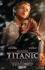 Dolby, Paramount Pictures, and AMC Theatres today announced that Titanic, winner of 11 Academy Awards including Best Picture and Best Director, will return to select theaters nationwide December 1 for an exclusive one-week engagement in Dolby Cinema at AMC.