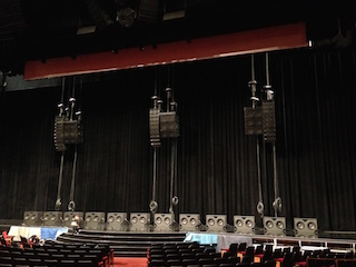 Since most cinema loudspeakers are designed for standard theatres that are rarely longer than 100 feet, QSC used its WL2102s WideLine line arrays suspended behind the screen to reach the farthest seats in the 120-foot Colosseum.