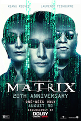 Dolby, Warner Bros., and AMC Theatres today announced that, in celebration of the 20th anniversary of The Matrix, winner of four Academy Awards including Best Sound, audiences across the U.S. can experience the Warner Bros. Pictures’ and Village Roadshow Pictures’ film in the more than 135 Dolby Cinema at AMC locations around the U.S., beginning August 30.