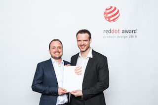 DPA Microphones’ project lead Rune Møller and research and development manager Ole Moesmann accepted the award for the company.