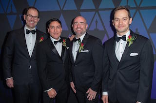 From left to right: Eric Dachs, founder and CEO; Erik Bielefeldt, director of research and development; Craig Wood, technical director; and Paul McReynolds attend the AMPAS Sci-Tech Awards where the PIX System and development team received a Technical Achievement Award from The Academy. (Photo courtesy AMPAS)