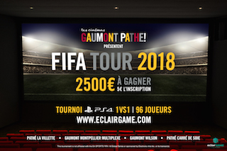 EclairGame and Les Cinémas Gaumont Pathé expand the competitions in the Fifa Tour 2018 championship.