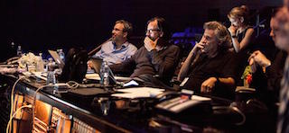 Left to right, Denis Villenvueve, film editor Joe Walker, and Mark Mangini.
