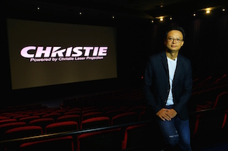 Vincent Tsang, National Technical Manager, Vieshow Cinemas, supervised the installation and commissioning of the dual Christie Mirage 4KLH system used for the movie premiere.