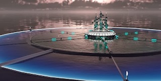 Aquaculture Pod: Agriculture and aquaculture communities reside nearby, but float freely, delivering their harvest. Research into medicines developed from ocean cell life would happen below the surface.