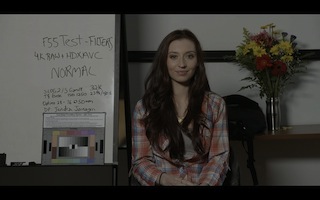 Ungraded SLOG 2 image from F55 test, featuring actress Danielle Guldin, who plays Ellen