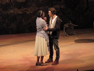 Condola Rashad and Orlando Bloom in Romeo and Juliet.