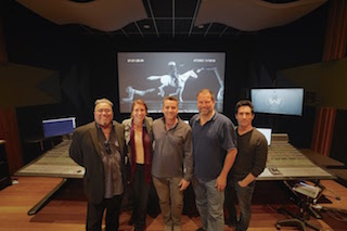 Left to right, Paul Rodriquez, vice president SouthLake Audio; Brittany Ellis, recordist; Keith Rogers, re-recoding mixer, dialogue and music; Scott Weber, re-recording mixer, sound effects; Fred Paragano, dialogue editor.