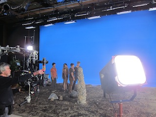 DP James Mathers, left, on the set of the Tribe of the Wild pilot.