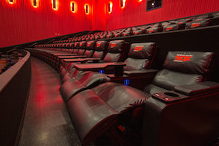 Each theatre features an innovative laser projector, a giant 70-foot screen, oversize luxury recliners and immersive digital surround sound.