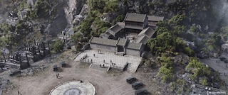 Digital Domain was approached early in the production of Shang-Chi and asked to help introduce audiences to one of the film's most important locations: Wenwu's compound. The sequence follows a helicopter over a remote and uninhabited wilderness, inaccessible to all but the most determined.