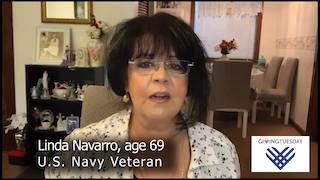 U.S. Navy veteran Linda Navarro, featured in Sallie Mae Not, borrowed $20,000 thirty years ago, has made payments all those years and she still owes $214,000.