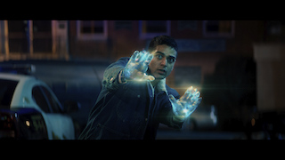 The confrontation soon comes down to a three-sided fight, with government agents against the similarly light-powered character Kamran (played by Rish Shah), and Ms. Marvel trying to keep them both in check to protect the crowd of onlookers. With Kamran beginning to lose control, Digital Domain was tasked with showing the damaging effects of his powers.