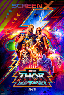 Marvel Studios Thor: Love and Thunder will debut in CJ 4DPlex’s immersive 270-degree panoramic ScreenX format in theatres worldwide beginning July 6, followed by the United States on July 8. By expanding specially selected film sequences onto the left and right-side walls of the auditorium, ScreenX surrounds and transports moviegoers into the otherworldly action of the film.
