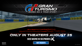 Sony Pictures' sports action movie Gran Turismo: Based on a True Story is being showcased in both CJ 4DPlex’s 270-degree panoramic ScreenX format and the multi-sensory 4DX experiential format in theatres domestically beginning today.