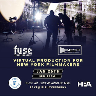 The Post New York Alliance, the Hollywood Professional Association, and the Fuse Technical Group are hosting an event on January 26 to showcase virtual production technology for New York filmmakers in Fuse 42, a full LED volume studio in Times Square.