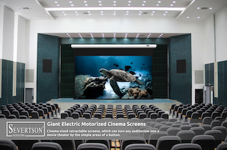 Severtson Screens will showcase its SeVision 3D GX giant electric motorized cinema projection screen line during CinemaCon 2023, which is being held at Caesars Palace in Las Vegas, Nevada April 25-27.