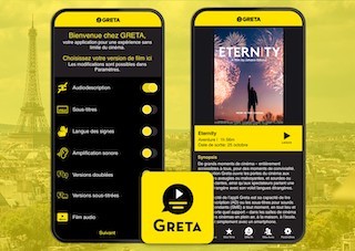 The Greta mobile application reads out additional versions (audio description, subtitles, and sound amplification) of films playing in cinemas, so that cinemagoers can enjoy new releases on the big screen together.